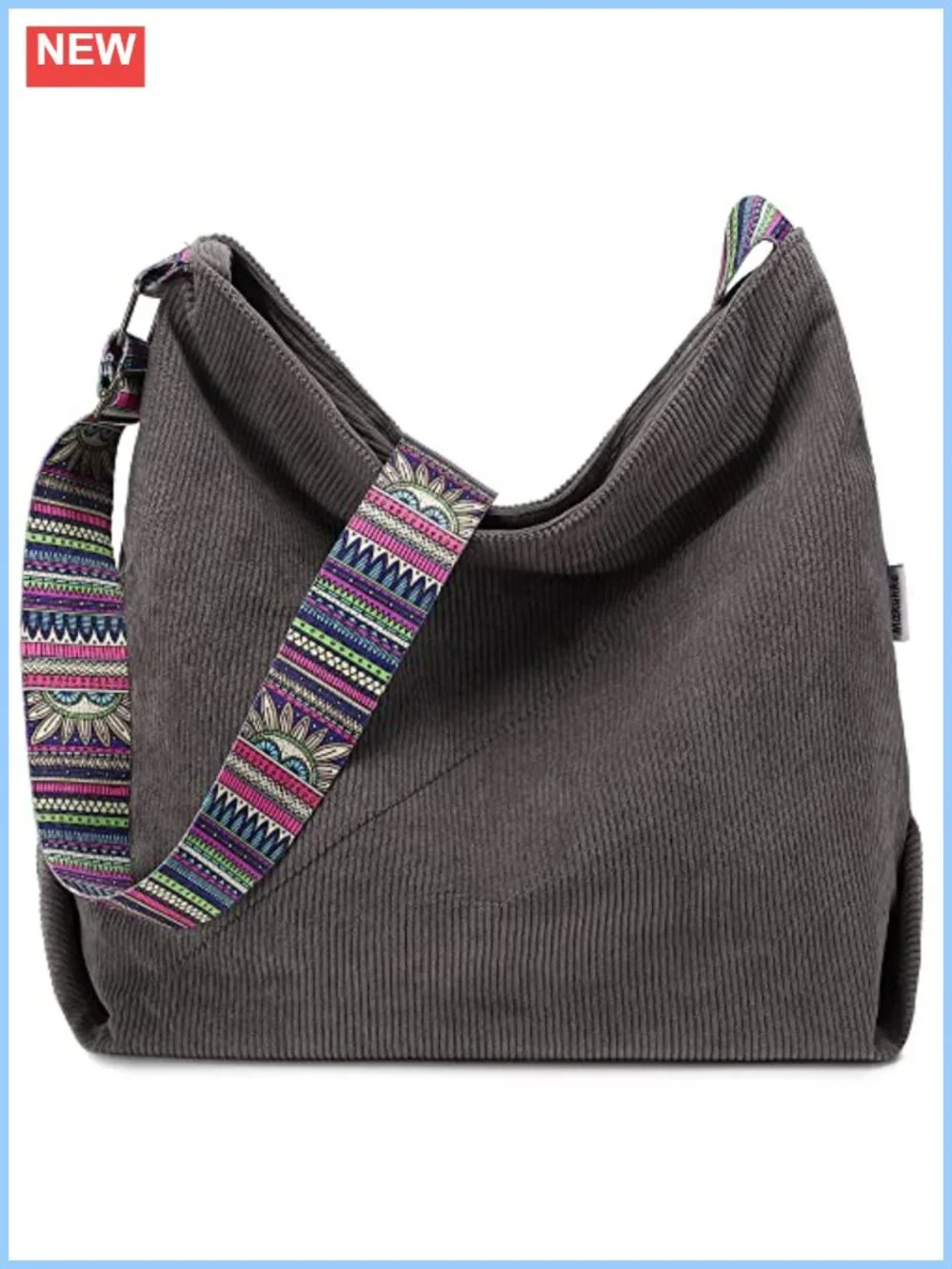 Corduroy Hobo Tote Bag Large Crossbody Shoulder Purse